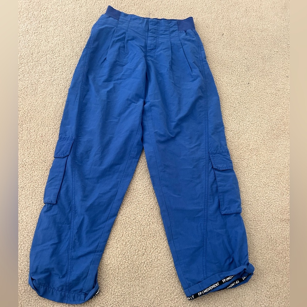 Blue free people cargo pants